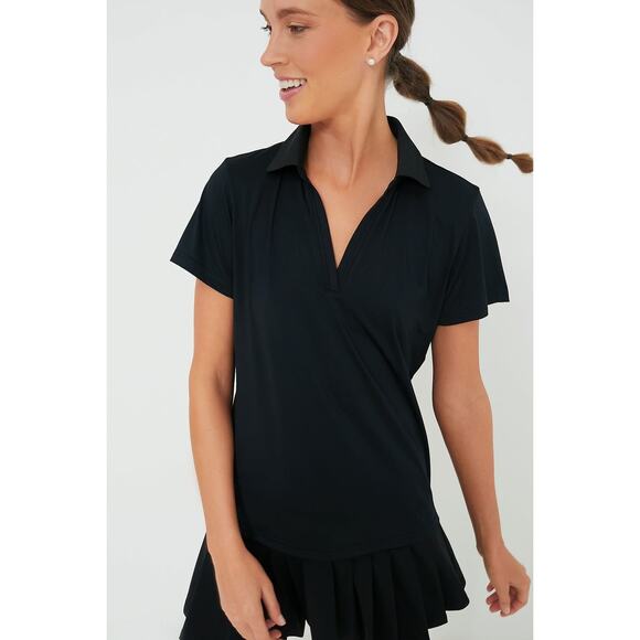 Tuckernuck Tops - TUCKERNUCK SPORT Black Short Sleeve Performance Jersey Caroline Polo SZ XXL NWT